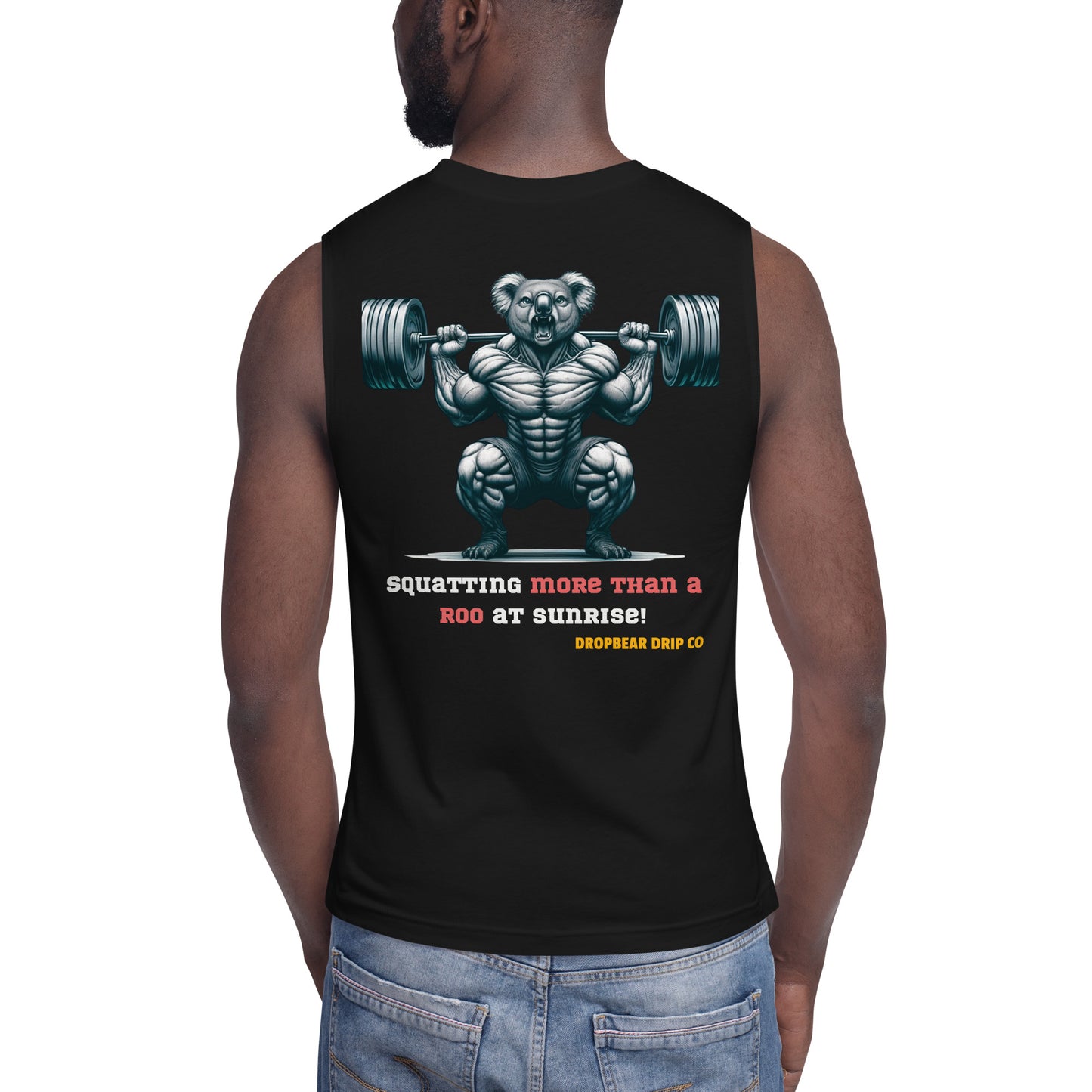 Squatting More than a Roo at Sunrise! - Men's Muscle Shirt